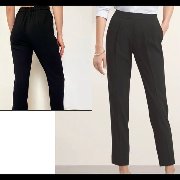 ARITZIA T. Babaton Cohen black pants pleated pull-on pockets work career Sz 4